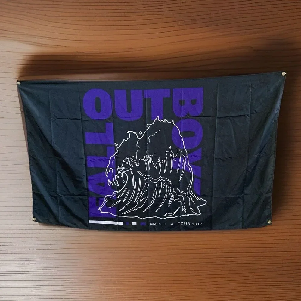 FALL OUT BOY Mania Tour Flag Banner Rare Concert Merchandise 58”x 36” 2017